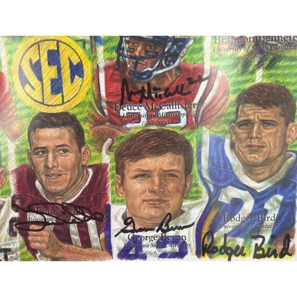 Legends Of SEC Football 2011 Atlanta Print Signed Complete 12 JSA Authentication - Picture 6 of 8